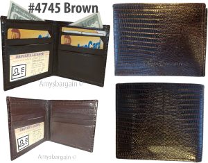 Men's Lizard Printed Leather billfold man's bifold wallet 2 bill slots 8 card ID - Image 14