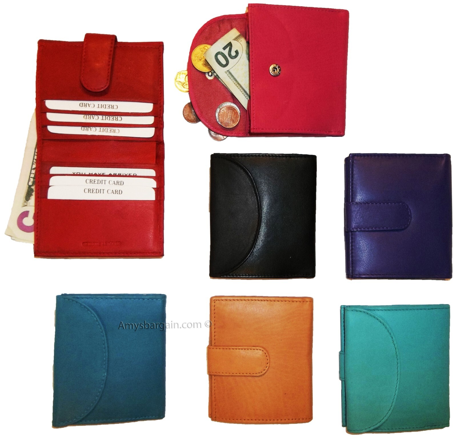 Woman's Wallet. Leather Wallet. 8 Cards ID Billfold Coin purse. wallet Br New. - Image 3