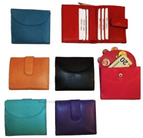 Woman's Wallet. Leather Wallet. 8 Cards ID Billfold Coin purse. wallet Br New.