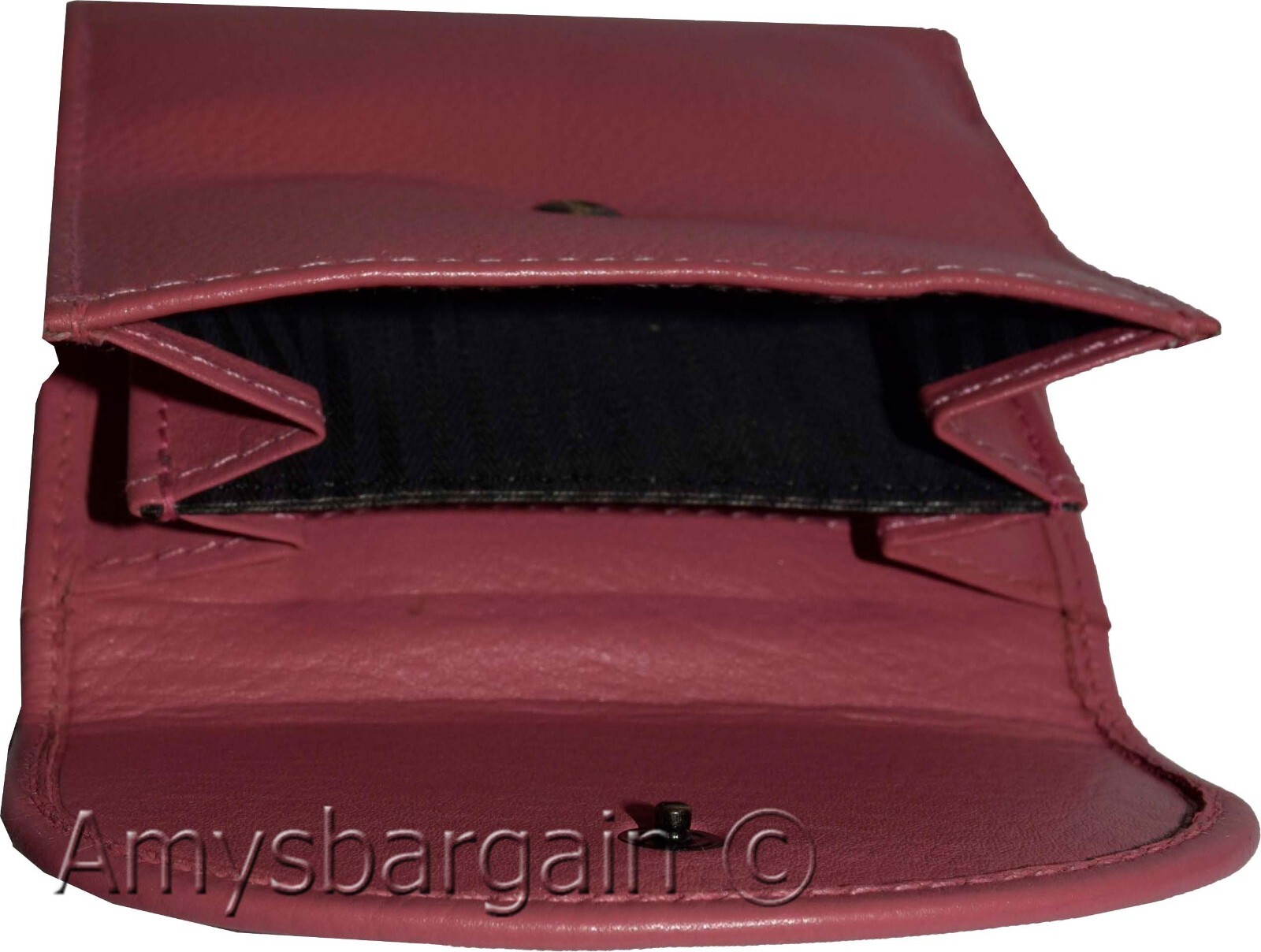 Women’s RFID pink wallet leather wallet Ladies Compact ID bills coin card case - Image 9