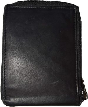 Zip around Leather Wallet Unbranded Black billfold wallet 8 credit card new - Image 10