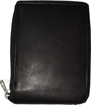 Zip around Leather Wallet Unbranded Black billfold wallet 8 credit card new - Image 11