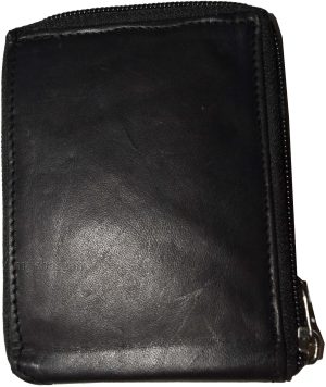 Zip around Leather Wallet Unbranded Black billfold wallet 8 credit card new - Image 3