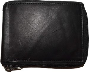 Zip around Leather Wallet Unbranded Black billfold wallet 8 credit card new - Image 4