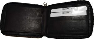 Zip around Leather Wallet Unbranded Black billfold wallet 8 credit card new - Image 5
