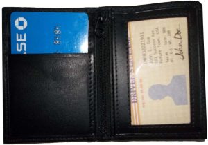 business case leather credit card case 2 clear photo ID slots a zip pocket - Image 4