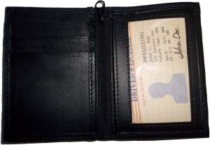 business case leather credit card case 2 clear photo ID slots a zip pocket - Image 9