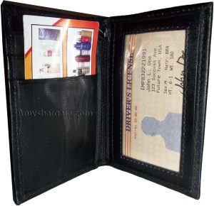 business case leather credit card case 2 clear photo ID slots a zip pocket - Image 10