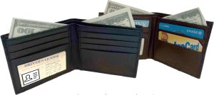 crocodile skin printed leather men's bifold wallet 2 bill slot 9 card space 1 ID - Image 11