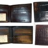 crocodile skin printed leather men's bifold wallet 2 bill slot 9 card space 1 ID