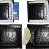 crocodile skin printed leather money clip black bifold billfold new lot of 4