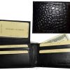crocodile skin printed men's leather wallet bifold credit cards ID new in in box