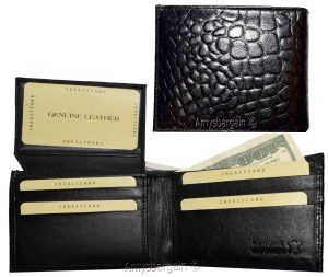 crocodile skin printed men's leather wallet bifold credit cards ID new in in box - Image 17
