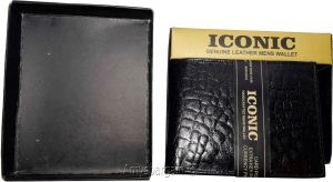 crocodile skin printed men's leather wallet bifold credit cards ID new in in box - Image 18