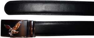 eagle buckle men's belt leather automatic dress Jeans comfort Slide lock BN 50" - Image 5