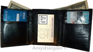 lizard printed leather man's wallet trifold wallet ID 9 card 2 bill slot - Image 13