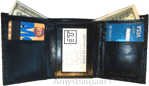lizard printed leather man's wallet trifold wallet ID 9 card 2 bill slot - Image 5