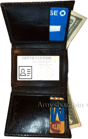 lizard printed leather man's wallet trifold wallet ID 9 card 2 bill slot - Image 7