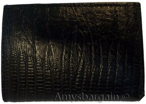 lizard printed leather man's wallet trifold wallet ID 9 card 2 bill slot - Image 9