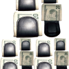 lot of 12 new leather money clip, magnetic black money clip billfold holder