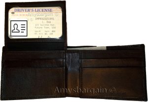 lot of 2 crocodile skin printed leather man s bifold wallet id 2 bill slot new - Image 5