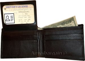 lot of 2 crocodile skin printed leather man s bifold wallet id 2 bill slot new - Image 9