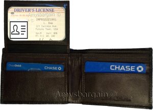 lot of 2 crocodile skin printed leather man s bifold wallet id 2 bill slot new - Image 10