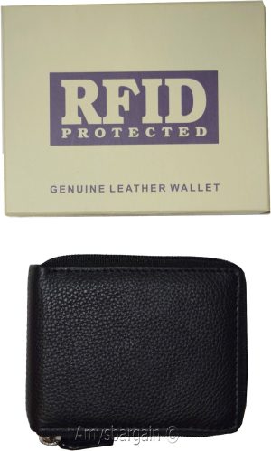 lot of 2 men's wallet RFID genuine leather bifold 2 billfold wallets new in box - Image 5