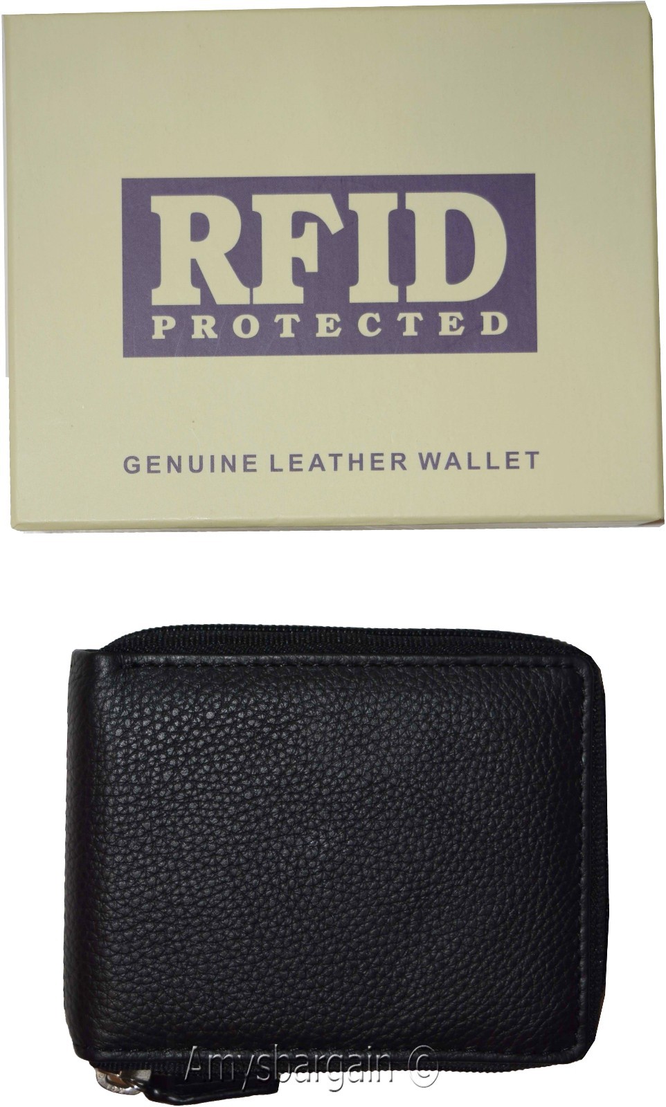 lot of 2 men's wallet RFID genuine leather bifold 2 billfold wallets new in box - Image 5