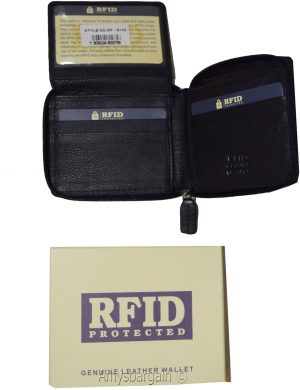 lot of 2 men's wallet RFID genuine leather bifold 2 billfold wallets new in box - Image 7