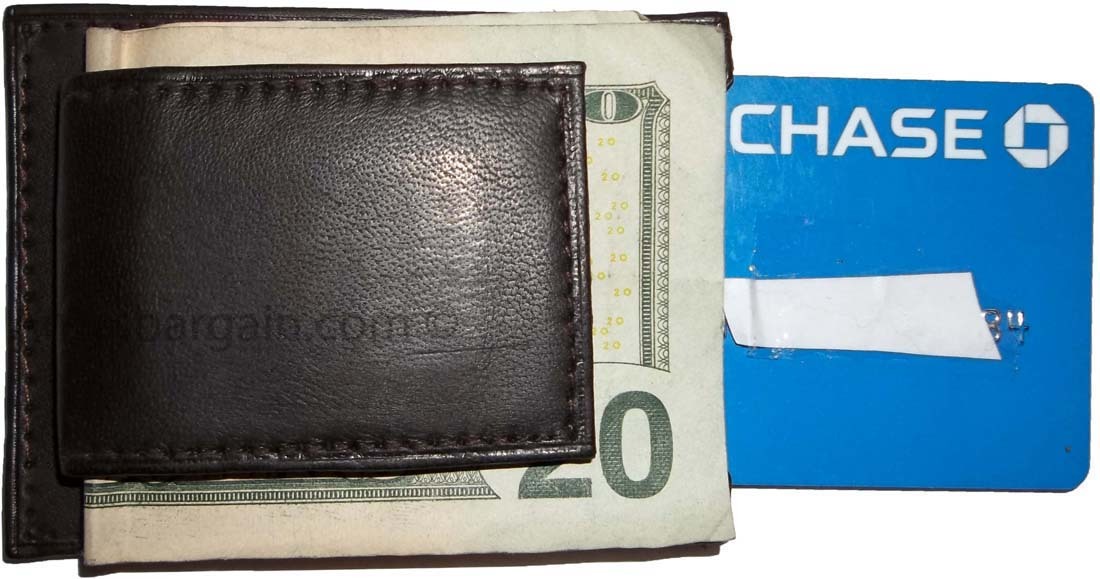 lot of 2 new lambskin leather money clip magnetic money clip leather case - Image 12