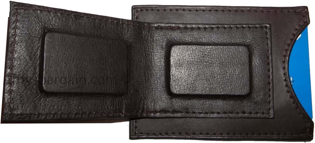 lot of 2 new lambskin leather money clip magnetic money clip leather case - Image 13