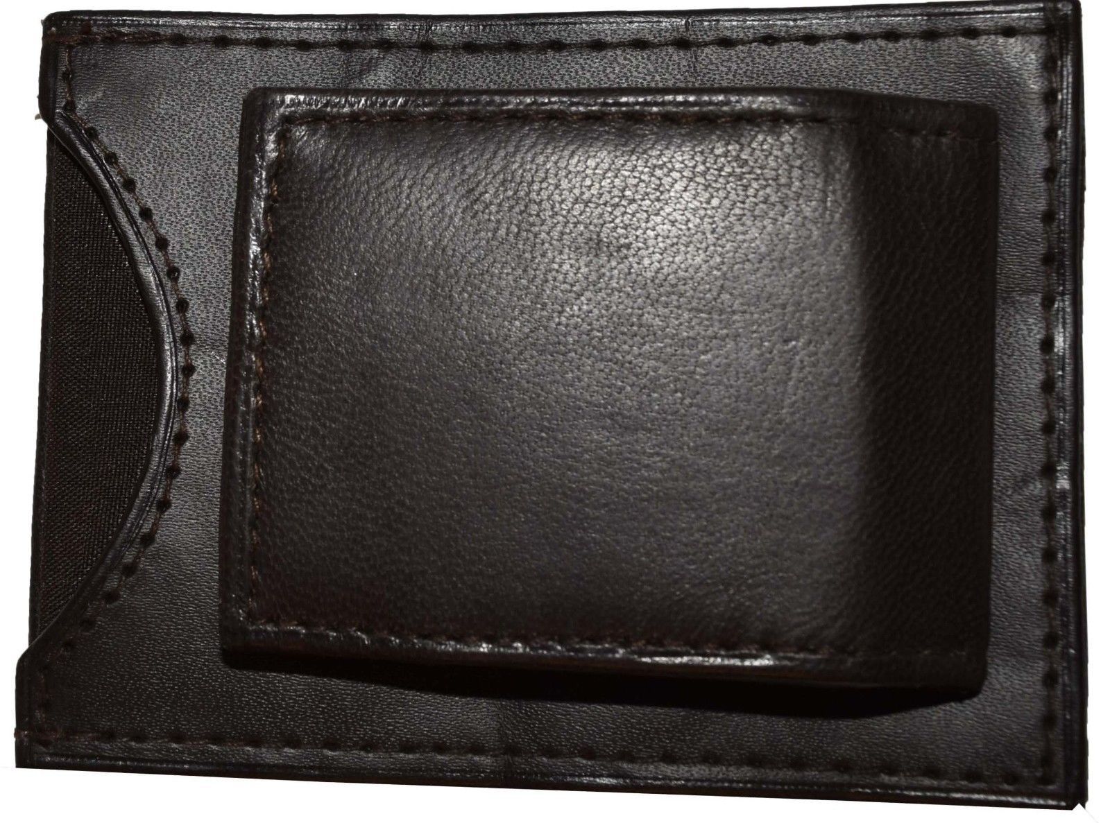 lot of 2 new lambskin leather money clip magnetic money clip leather case - Image 6
