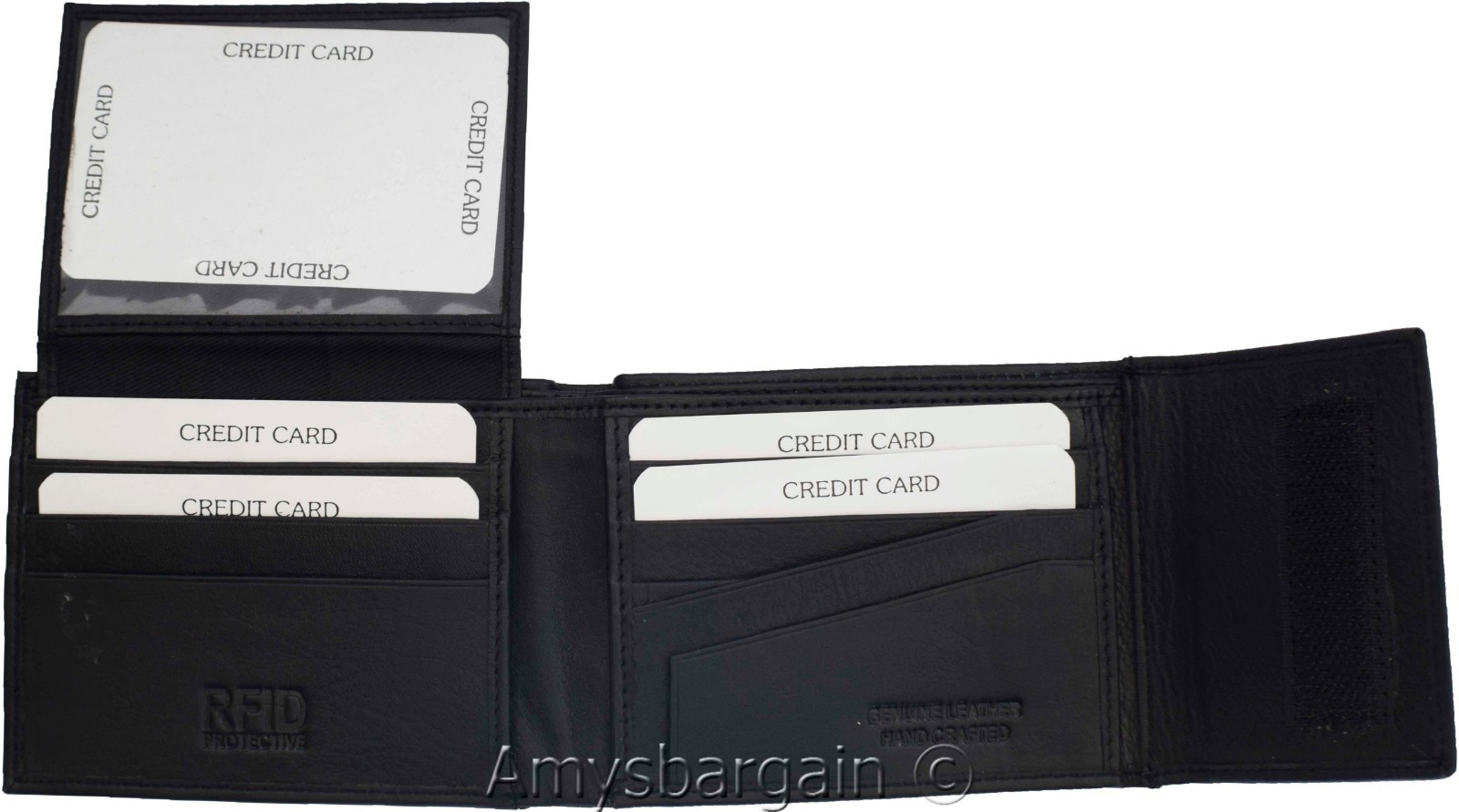 lot of 2 rfid men's leather wallet 2 bifold genuine leather 2 id brn new in box - Image 6