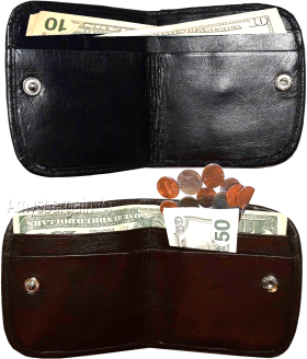 lot of 2 women’s soft leather wallet, 2 black change purse coin wallet brand new