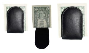 lot of 3 leather money clip magnetic money clip 3 black bills holder clip