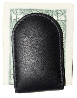 lot of 3 leather money clip magnetic money clip 3 black bills holder clip - Image 8