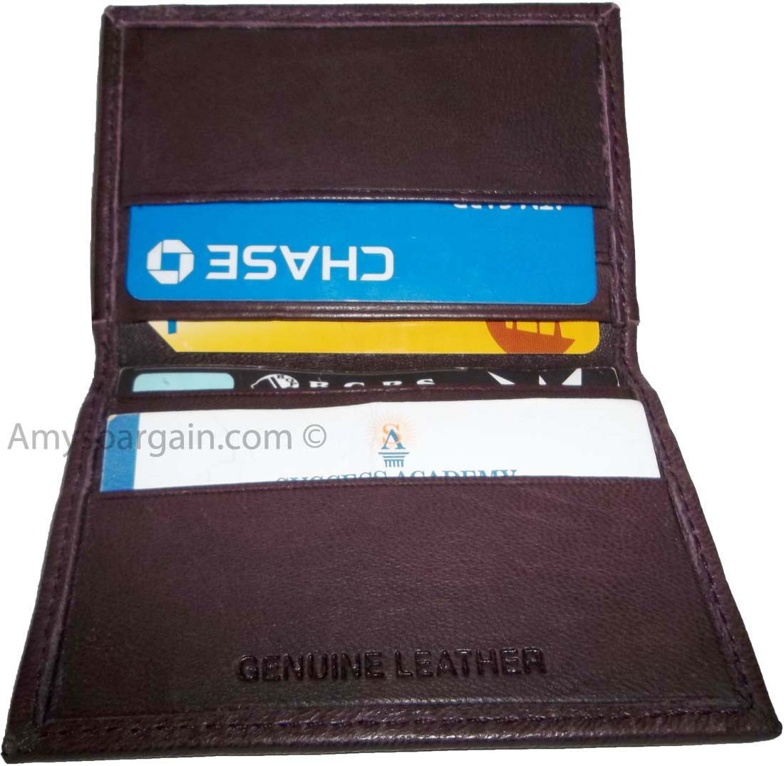lot of 3 new leather business card case credit card wallet id leather card case. - Image 11