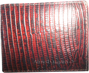 lot of 3 new lizard skin printed leather man's brown billfold wallet 6 cards ID - Image 13