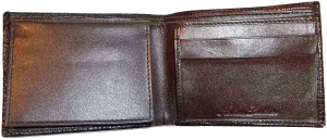 lot of 3 new lizard skin printed leather man's brown billfold wallet 6 cards ID - Image 6