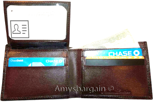 lot of 3 new lizard skin printed leather man's brown billfold wallet 6 cards ID - Image 7