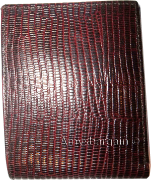 lot of 3 new lizard skin printed leather man's brown billfold wallet 6 cards ID - Image 9