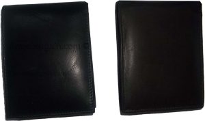 man's leather bifold wallet id case 3 bill spaces 6 credit cards calfskin wallet - Image 7