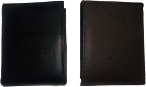 man's leather bifold wallet id case 3 bill spaces 6 credit cards calfskin wallet - Image 9
