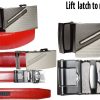 men's belt 43" genuine leather belt dress & casual new automatic lock buckle #5