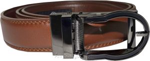 men's brown belt 43" genuine leather dress casual automatic transparant buckle - Image 12
