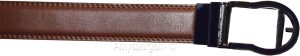 men's brown belt 43" genuine leather dress casual automatic transparant buckle - Image 3