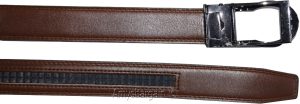men's brown belt 43" genuine leather dress casual automatic transparant buckle - Image 4