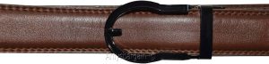 men's brown belt 43" genuine leather dress casual automatic transparant buckle - Image 5