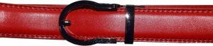 men's red belt 43" genuine leather dress casual automatic transparant buckle - Image 10